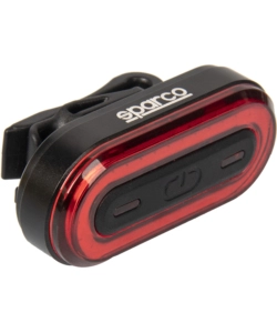 FANALINO POSTERIORE PER BICICLETTA SPARCO IN ALLUMINIO E SILICONE, 3 MODALITA' DI ILLUMINAZIONE